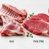 Diferents carns vermelles: vedella, xai, poltre i porc